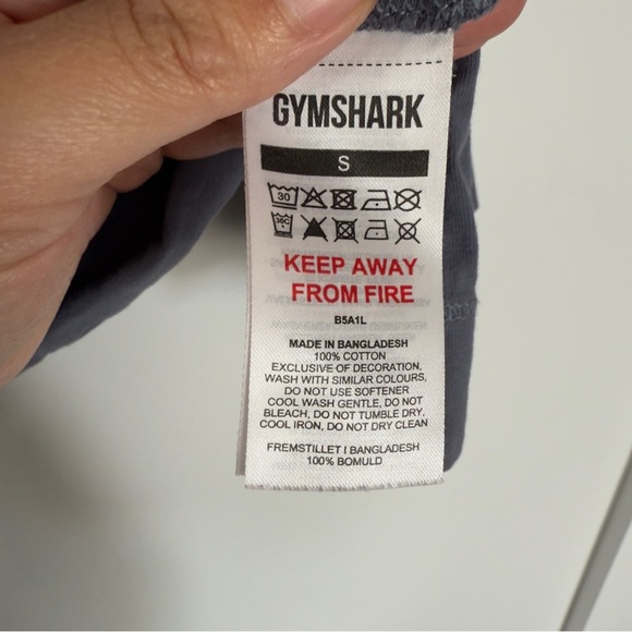 ☁️ Gymshark Cropped Tee in Slate Blue – Size S - Picture 6 of 10